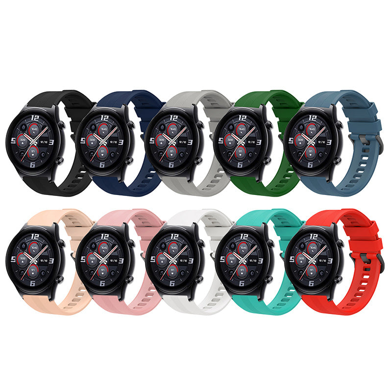 For Honor Watch GS3 Stripe Design Silicone Watch Strap 22mm Replacement Wrist Band with Stainless Steel Buckle For Honor Watch GS3 Stripe Design Silicone Watch Strap 22mm Replacement Wrist Band with Stainless Steel Buckle
